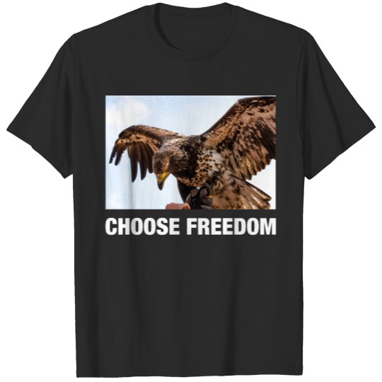 Discover Choose Freedom White Font T-shirt