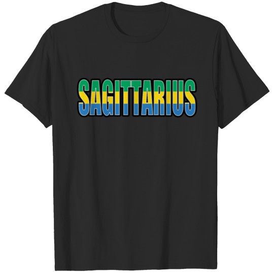 Discover Sagittarius Gabonese Horoscope Heritage DNA Flag T-shirt