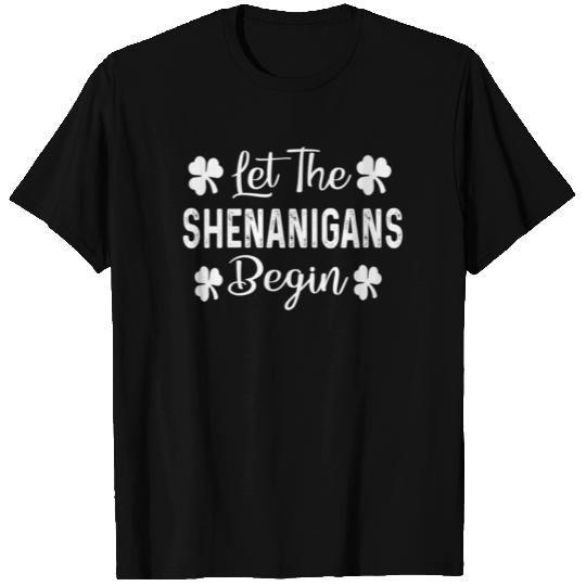 Womens Let The Shenanigans Begin Drinking St T-shirt