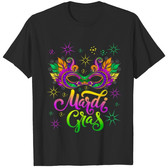 Funny Mardi Gras Party Mask Festival Color Costume T-shirt