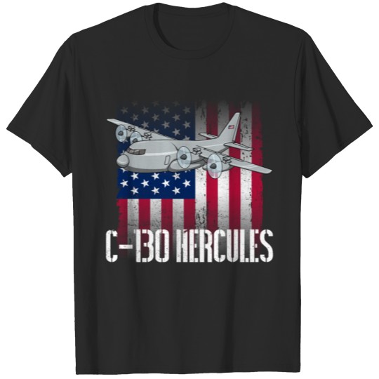 C130 Hercules American Flag Military C130 Hercules T-shirt