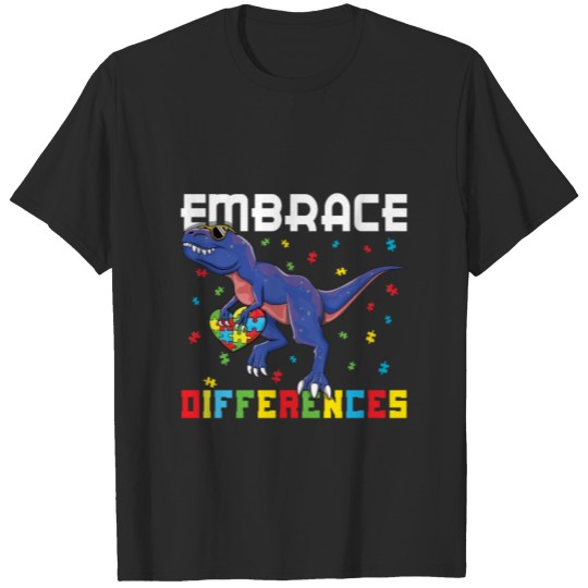 Discover Embrace Dinosaur Different Puzzle Autism Awareness T-shirt