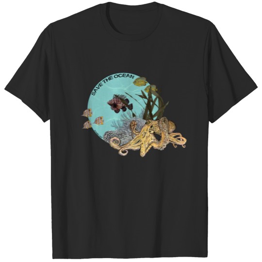 Discover Save the Ocean - Octopus coloured T-shirt