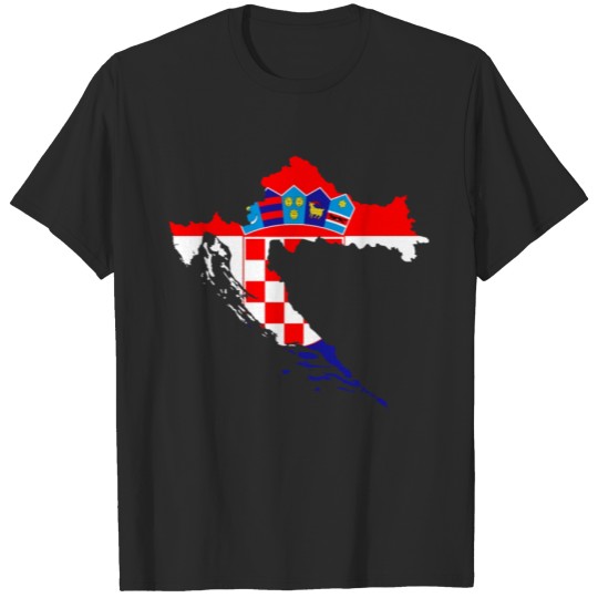 Discover Croatia Flag Land Outline Shape T-shirt