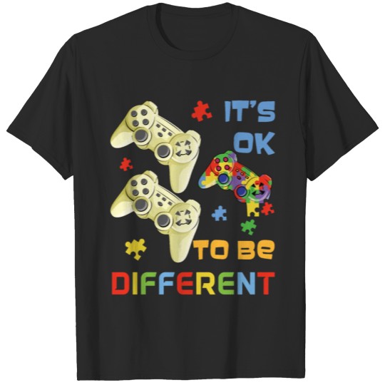 Discover Okay Different Game Gamer Puzzle Autism Awareness T-shirt