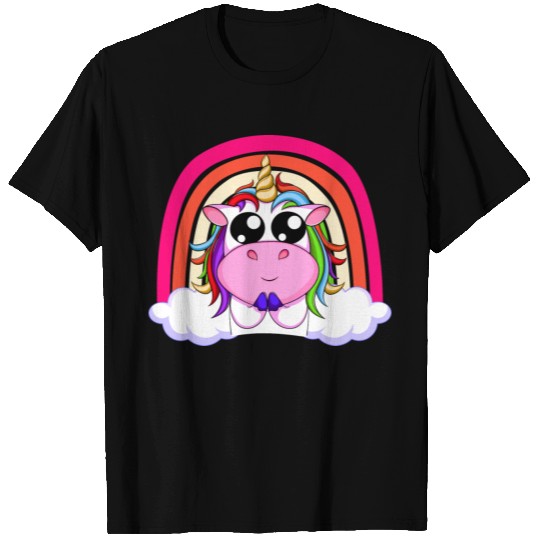 Funny Cute Pink Rainbow unicorn T-shirt