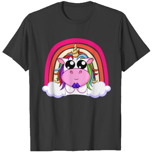 Funny Cute Pink Rainbow unicorn T-shirt