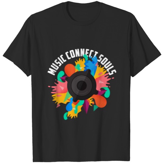 Discover Music Connects Souls Headphone Dj T-shirt