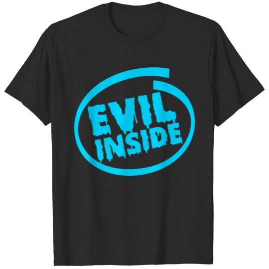 Discover Blue Evil Inside Logo Funny Gift T-shirt
