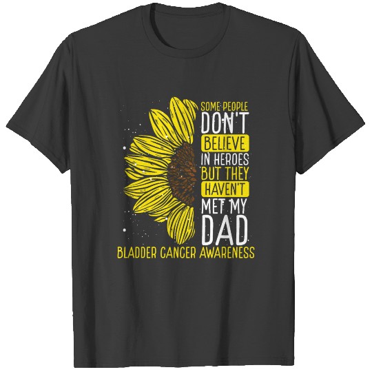 Bladder Cancer Awareness Ribbon Dad Warrior T-shirt