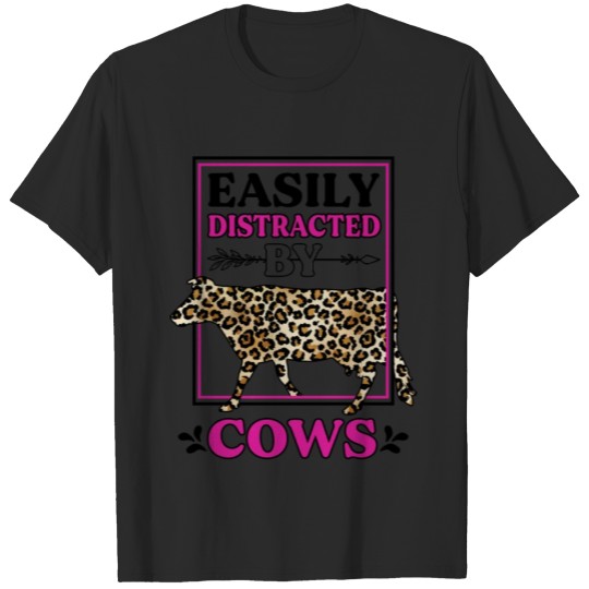 Discover Easily Distracted By Cows Funny T-shirt