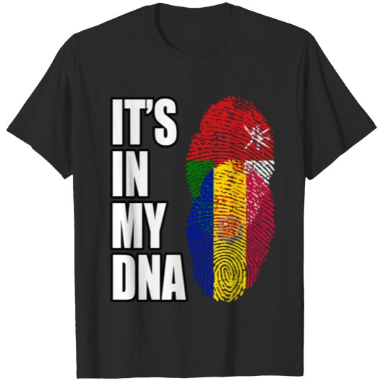 Discover Omani And Andorran Vintage Heritage DNA Flag T-shirt