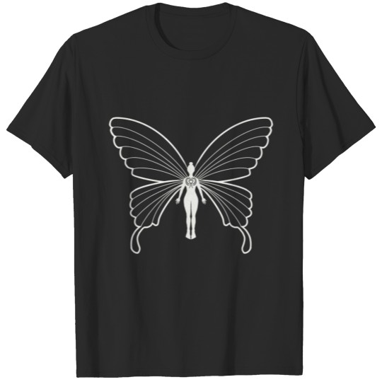 Discover Woman doing Yoga with Butterfly Wings T-shirt