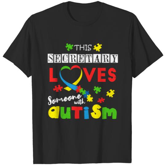 Discover Secretary Puzzle Special Love Autism Awareness T-shirt