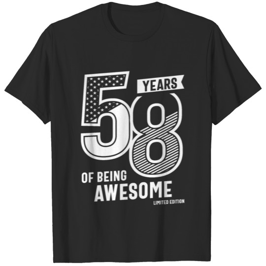 Discover 58 Years Of Being Awesome 58th Birthday T-shirt