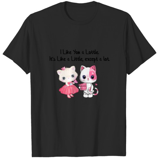 Discover i like you a lottle Cute Cat T-shirt