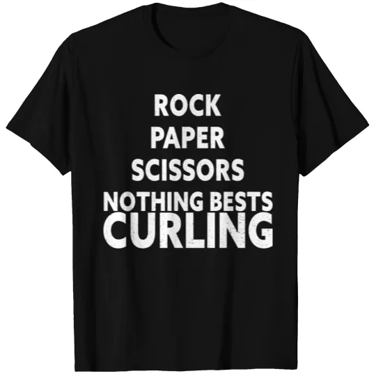 Rock Paper Scissors Curling Funny Curler T-shirt