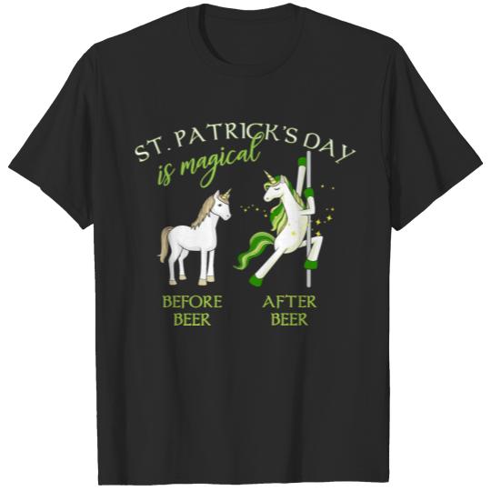 Discover Before - After Beer St Patricks Day Unicorn Irish T-shirt