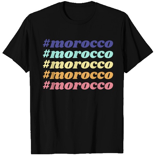 Morocco Name Origin In Multi Colors For Moroccans T-shirt