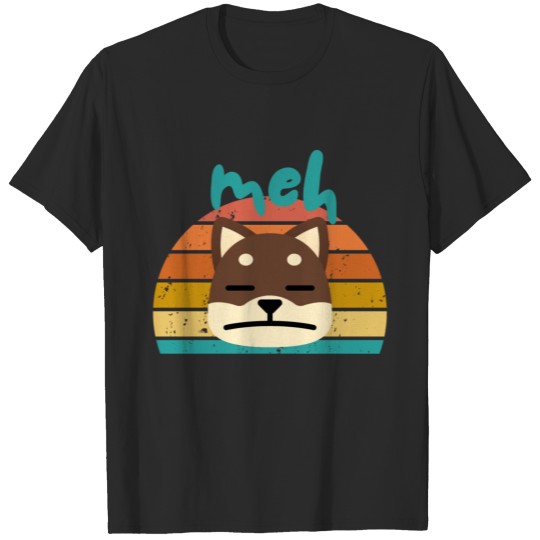 Discover Sad Cat Meh Retro Sunset T-shirt