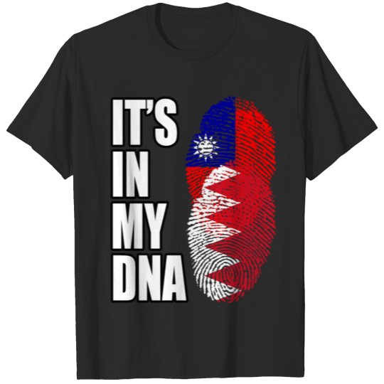 Discover Taiwanese And Bahraini Mix Heritage DNA Flag T-shirt