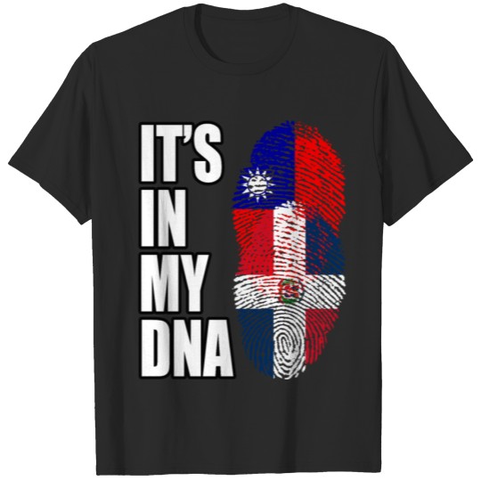 Discover Taiwanese And Dominican Mix Heritage DNA Flag T-shirt