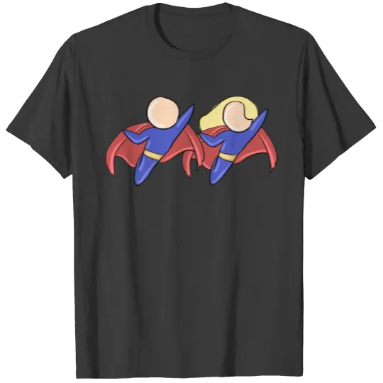 hero hero team couple heroine superhero savior T-shirt
