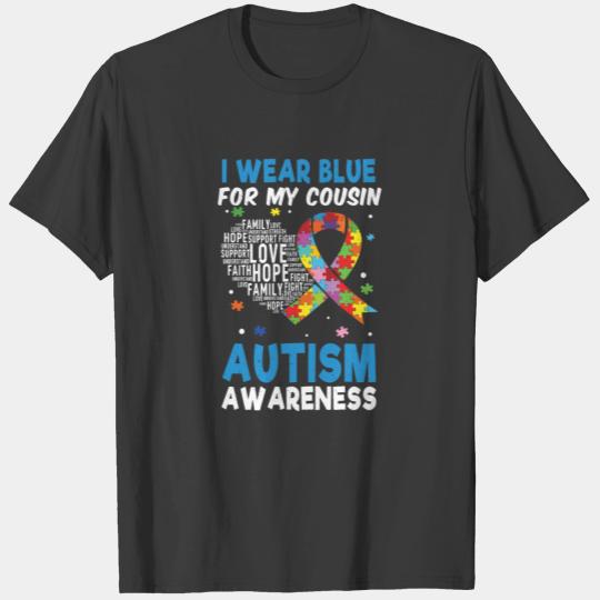 Love Heart Cousin Blue Special Autism Awareness T-shirt