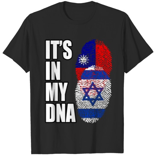Discover Taiwanese And Israeli Mix Heritage DNA Flag T-shirt