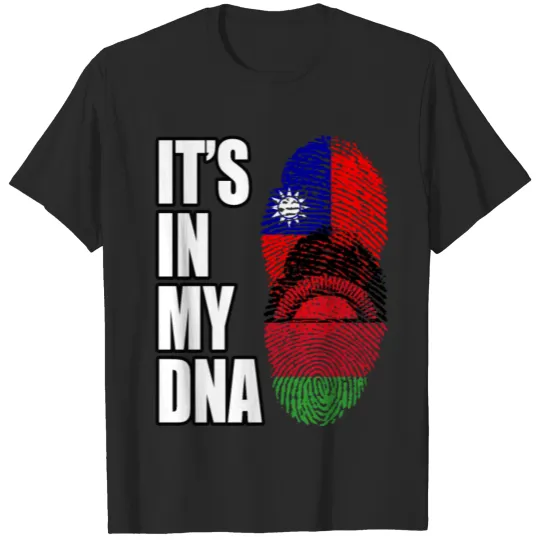 Discover Taiwanese And Malawian Mix Heritage DNA Flag T-shirt