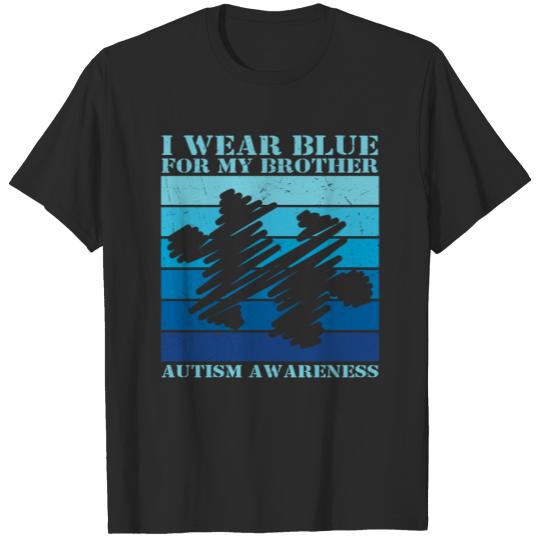 Discover I Wear Blue For My Brother Autism Puzzle T-shirt