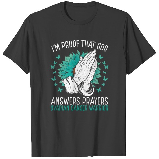 Warrior Faith God Ovarian Cancer Awareness Ribbon T-shirt