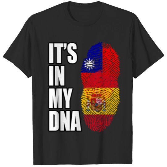 Discover Taiwanese And Spaniard Mix Heritage DNA Flag T-shirt