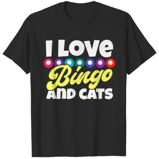 Discover I Love Bingo And Cats Funny Bingo Player Cat Lover T-shirt