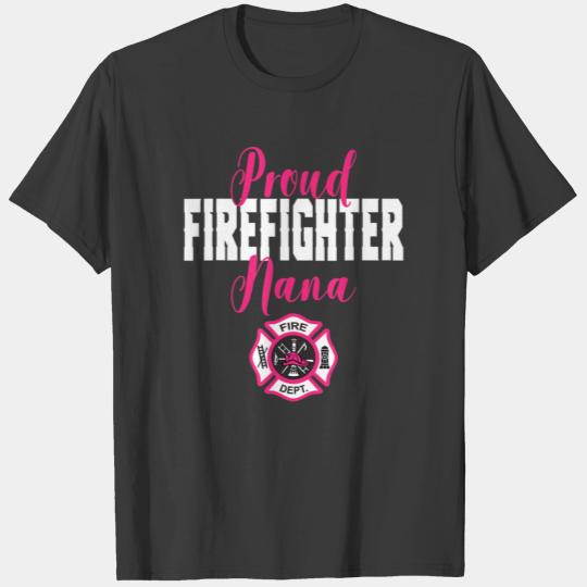 Proud Firefighter Nana Support Red Line Hero T-shirt