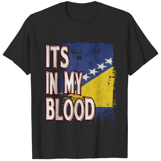 Discover Bosnian Vintage Heritage DNA Flag T-shirt