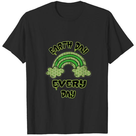 Earth Day Everyday Green Rainbow and Heart Trendin T-shirt