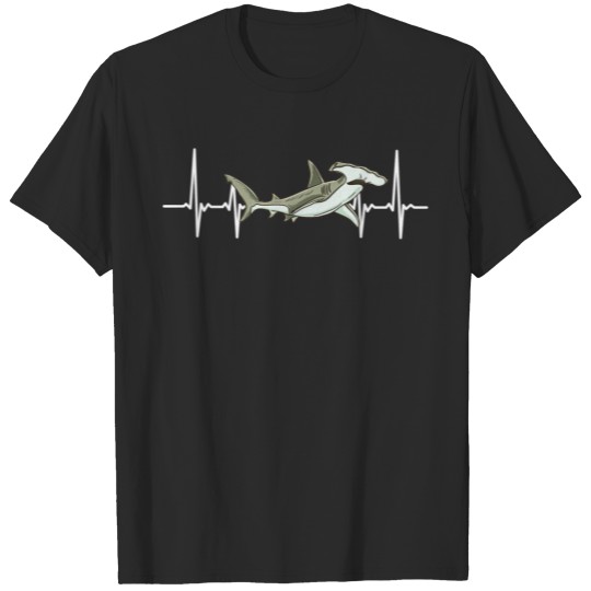 Discover Hammerhead Shark Heartbeat Pullover Hoodie T-shirt