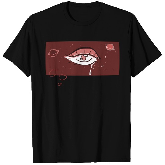 Eye space icon blue pink sad T-shirt