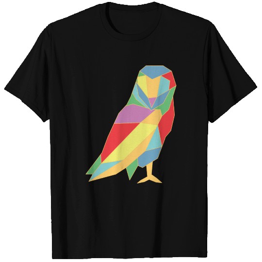 Fractal Geometric Owl Design T-shirt