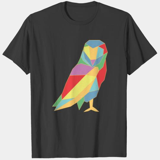 Fractal Geometric Owl Design T-shirt