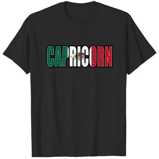 Discover Capricorn Mexican Horoscope Heritage DNA Flag T-shirt