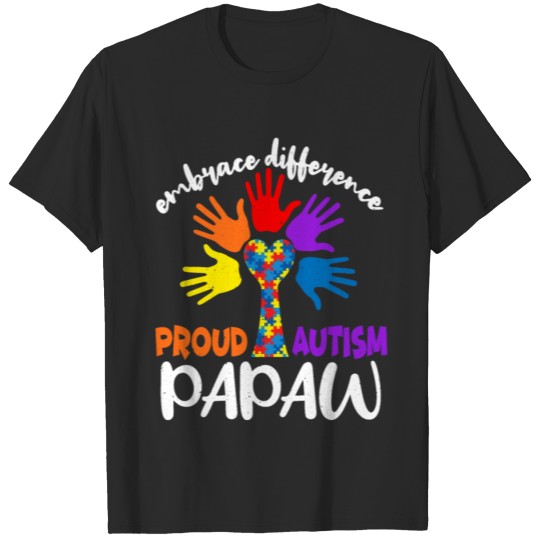 Discover Proud Daddy Papaw Puzzle Special Autism Awareness T-shirt