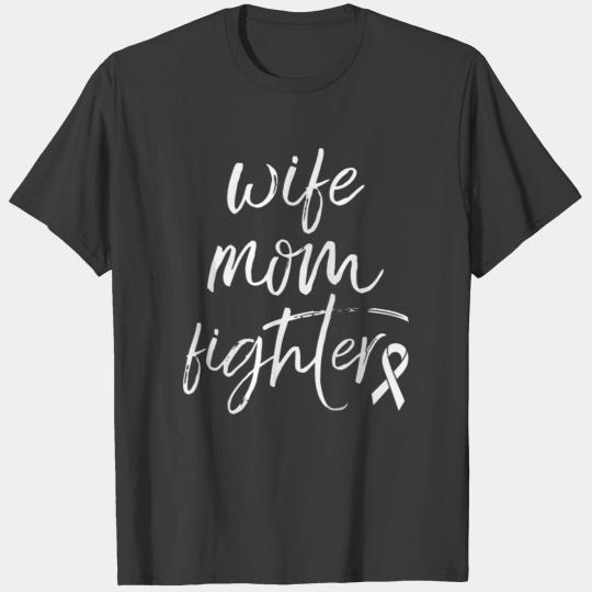 Lung Cancer Awareness Products White Ribbon Fighte T-shirt