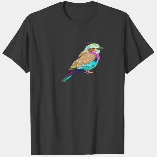 Colorful Splash Bird Lilac Breasted Roller T-shirt
