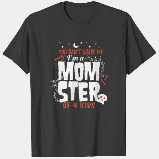 Monster Mom Of Four Kids Happy Mother's Day T-shirt