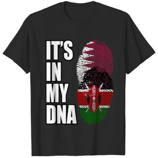 Discover Qatari And Kenyan Vintage Heritage DNA Flag T-shirt