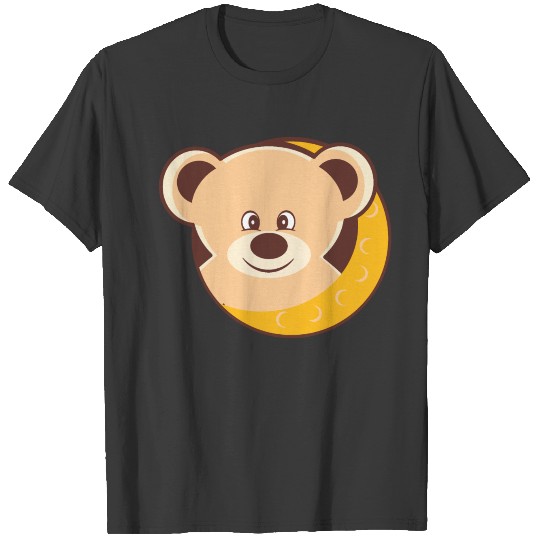 cute teddy bear inside a moon T-shirt
