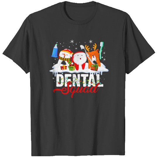 Dentist Hygienist Christmas Dental Squad Funny T-shirt