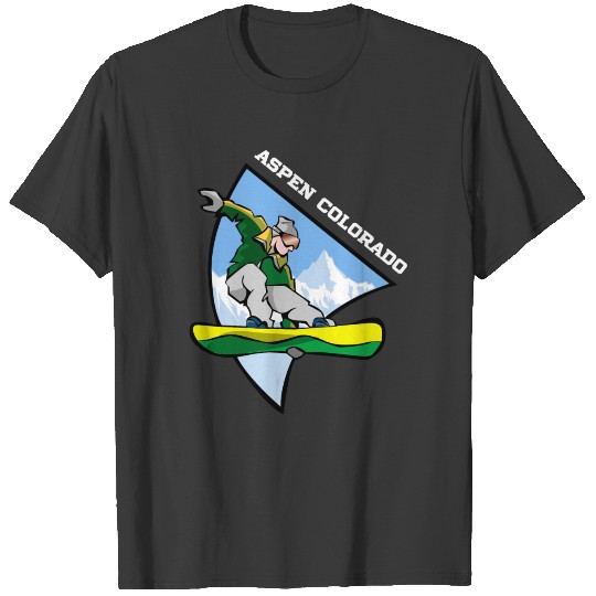 Aspen Colorado Snowboarding Snowboarder Kids Vacay T-shirt
